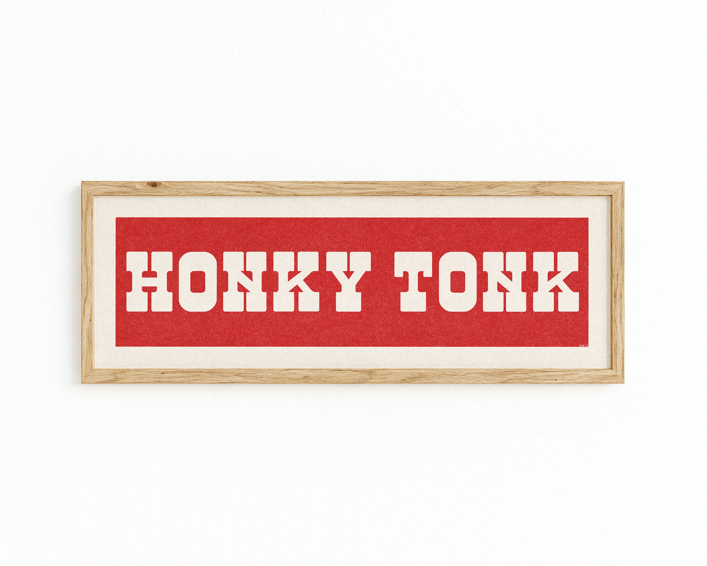 Framed HONKY TONK Sign Red & White Art Print
