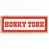 Framed HONKY TONK Sign White & Red Art Print - Tejas Country Club