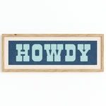 Framed HOWDY Sign Blue & Aqua Art Print - Tejas Country Club