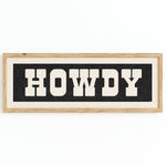 Framed HOWDY Sign Black & White Art Print - Tejas Country Club