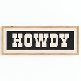 Framed HOWDY Sign Black & White Art Print - Tejas Country Club