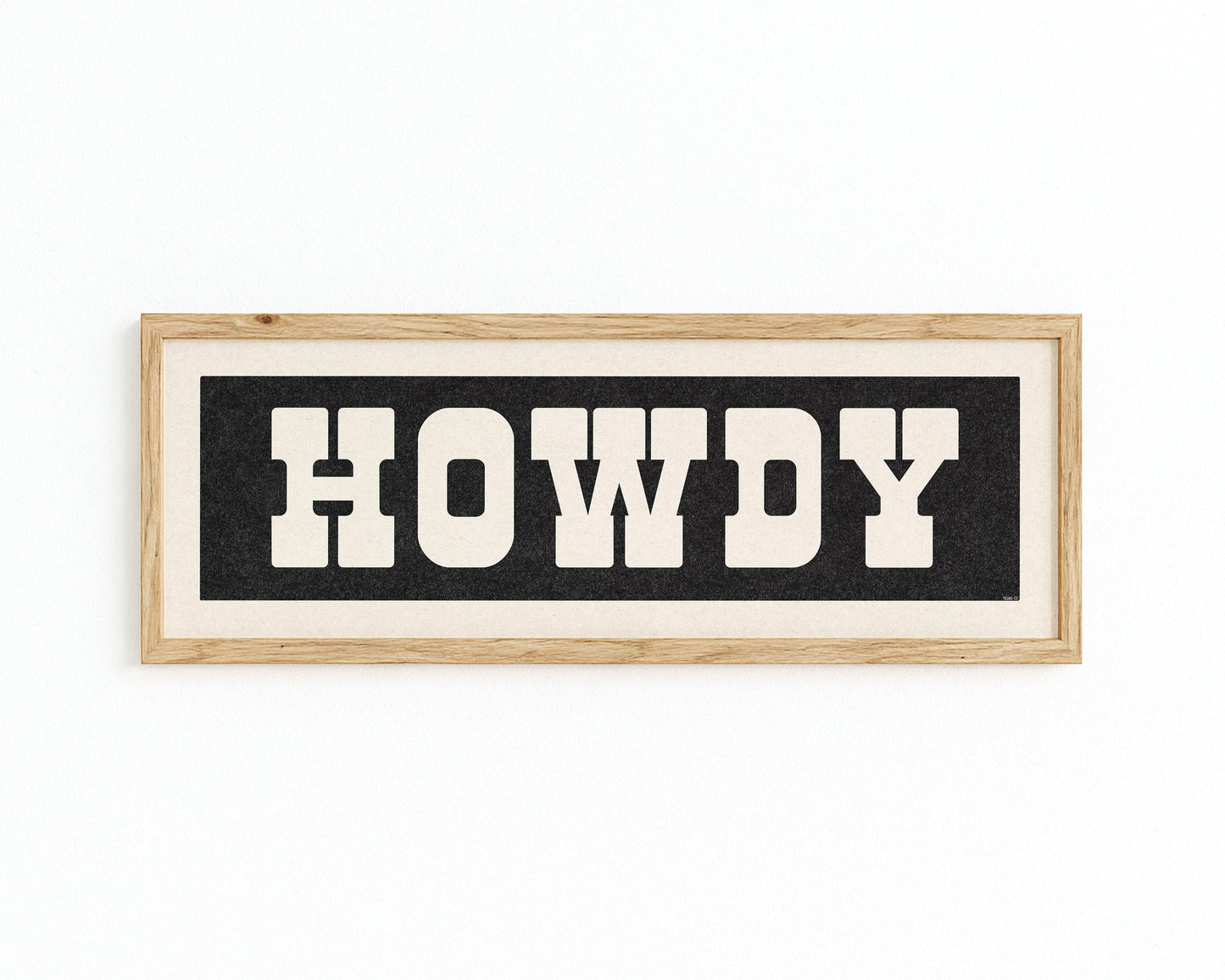 Framed HOWDY Sign Black & White Art Print