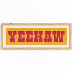 Framed YEEHAW Sign Gold & Red Art Print - Tejas Country Club