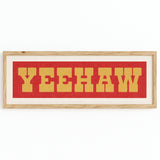 Framed YEEHAW Sign Red & Gold Art Print - Tejas Country Club