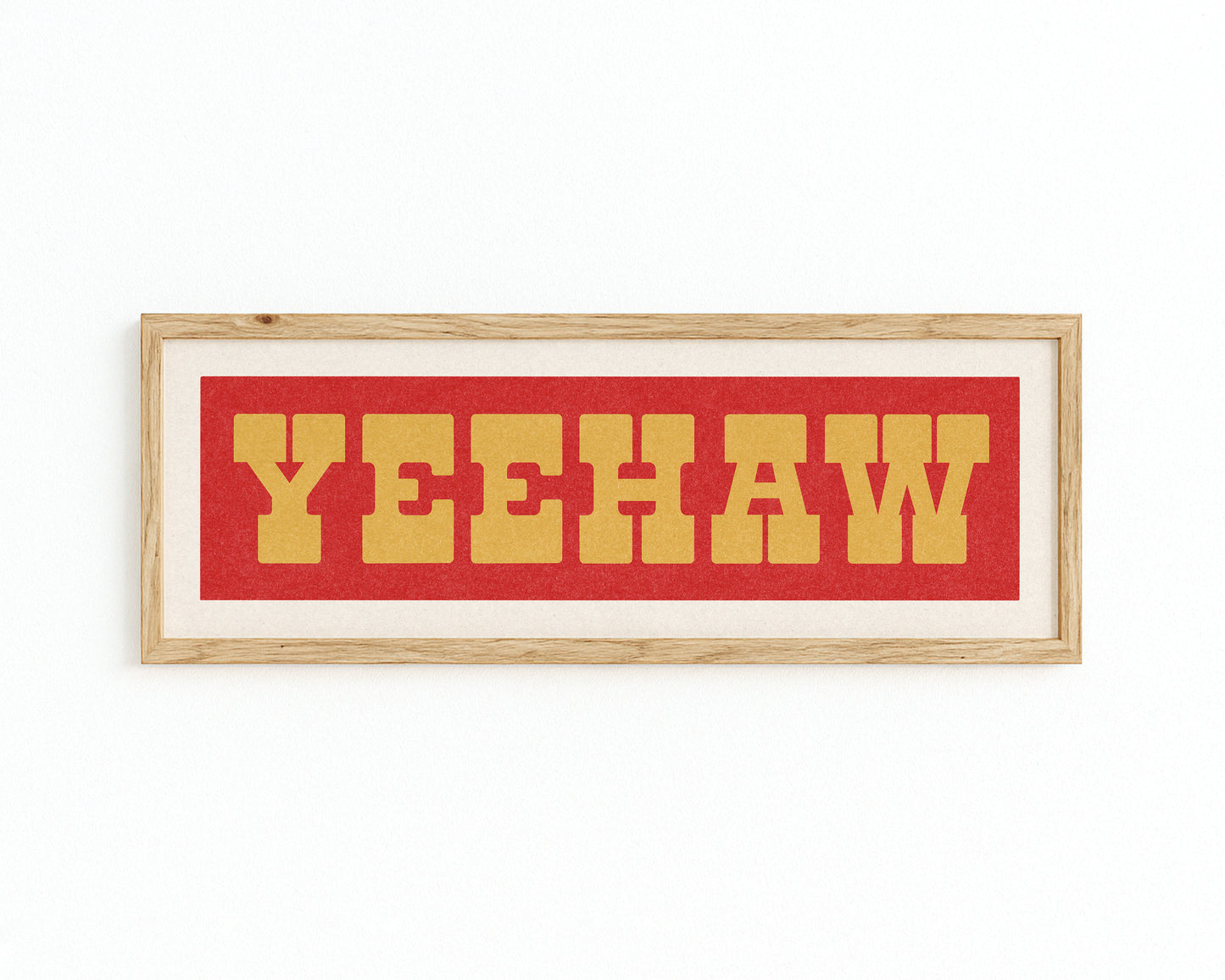 YEEHAW Sign Red & Gold Art Print
