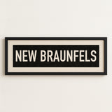 Framed New Braunfels Bus Scroll Sign - Tejas Country Club