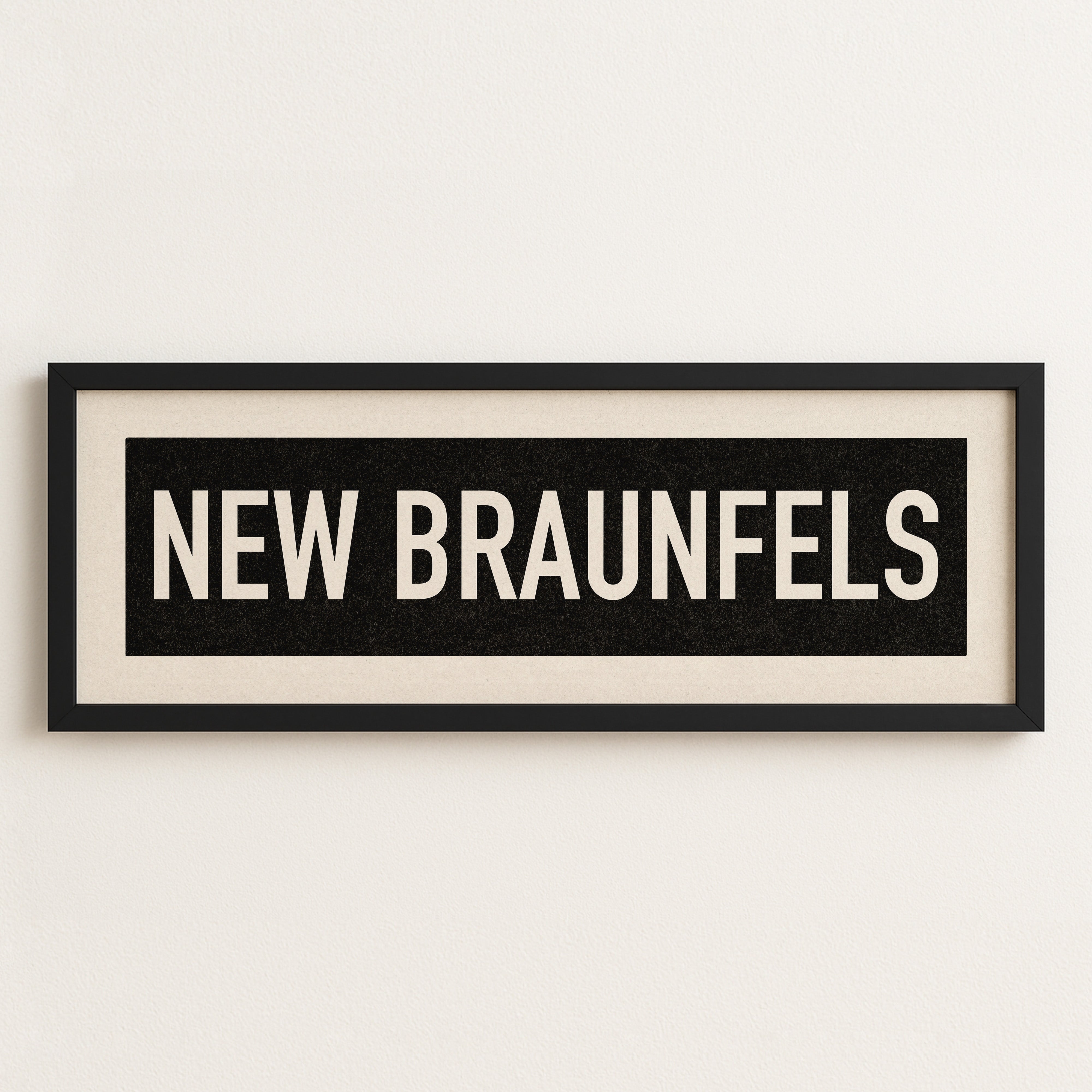 Framed New Braunfels Bus Scroll Sign - Tejas Country Club