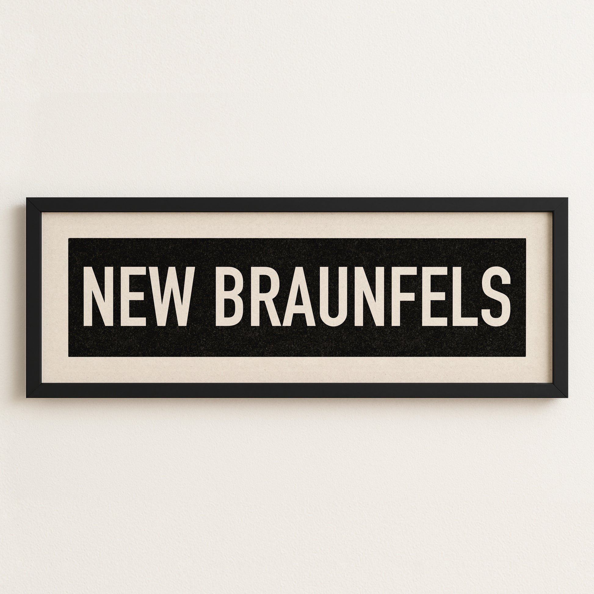 Framed New Braunfels Bus Scroll Sign - Tejas Country Club