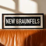 Framed New Braunfels Bus Scroll Sign - Tejas Country Club