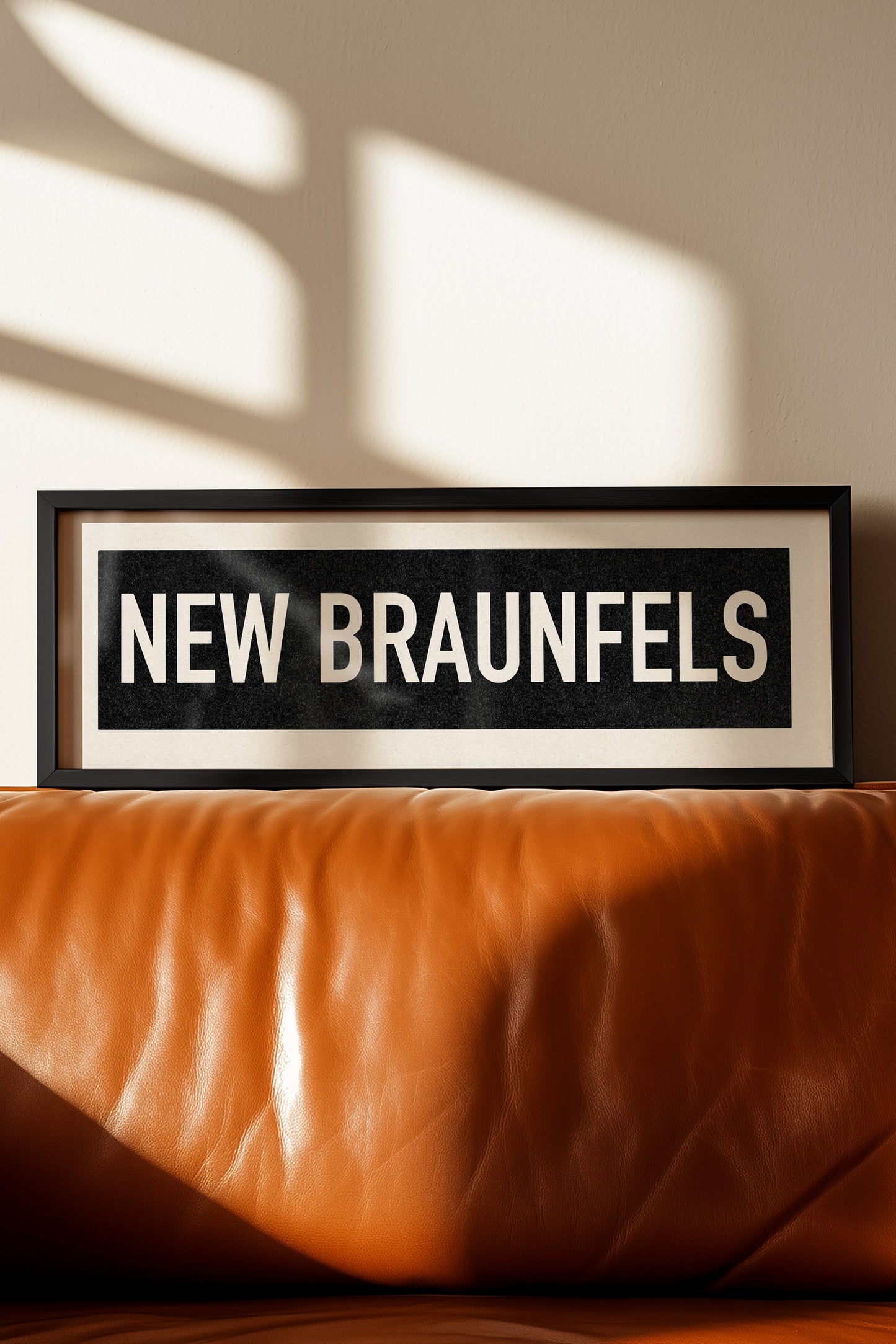 Framed New Braunfels Bus Scroll Sign - Tejas Country Club