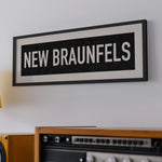 Framed New Braunfels Bus Scroll Sign - Tejas Country Club