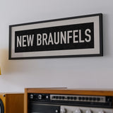 Framed New Braunfels Bus Scroll Sign - Tejas Country Club