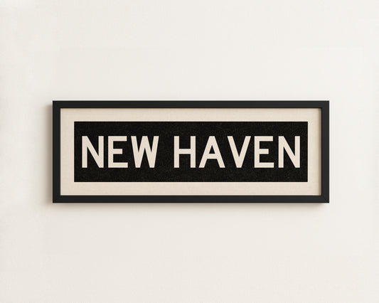 Framed New Haven Connecticut Bus Scroll