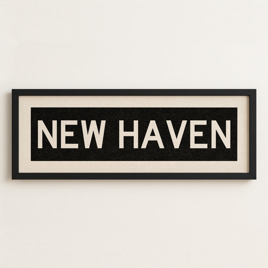 Framed New Haven Connecticut Bus Scroll