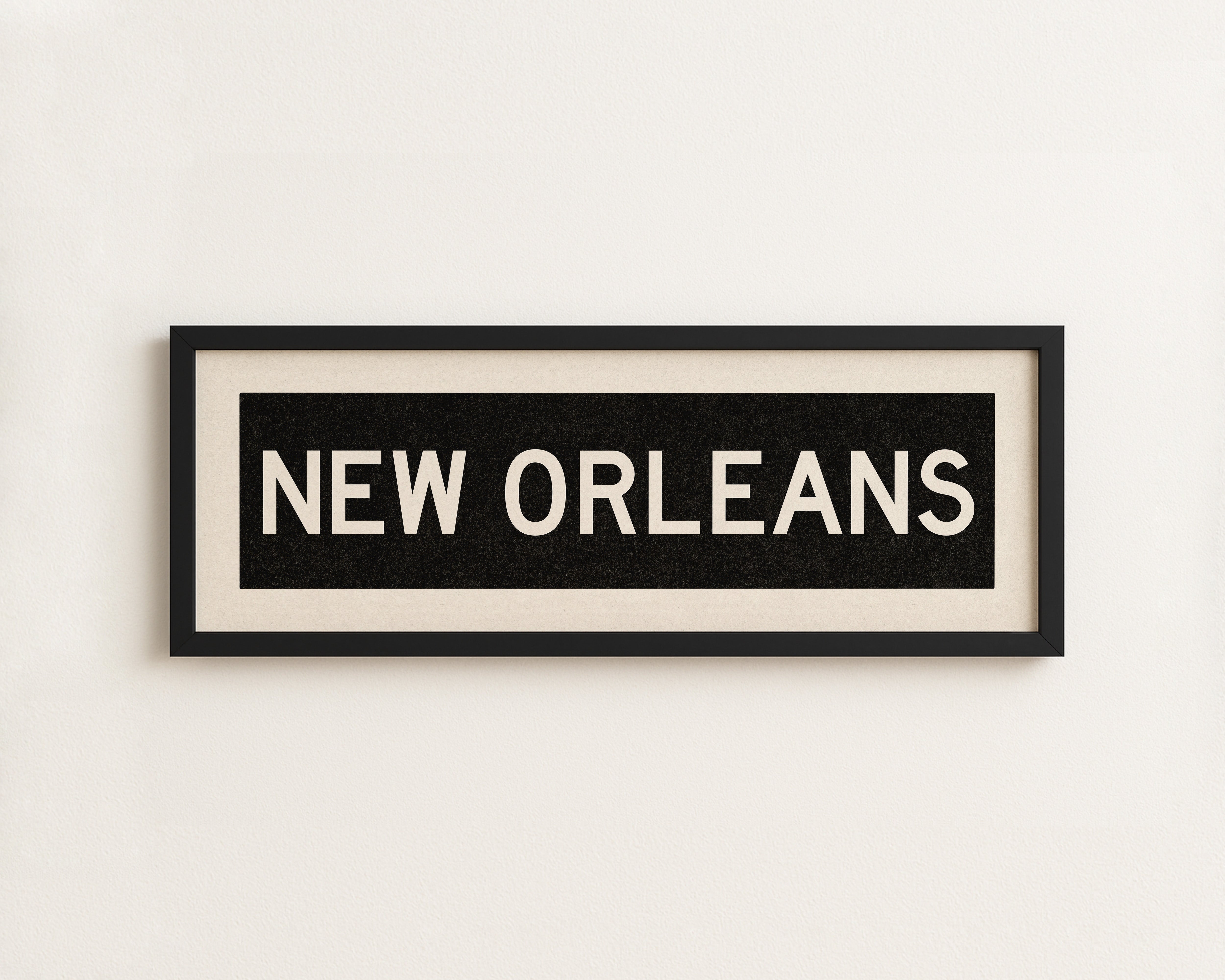 Framed New Orleans Louisiana Bus Scroll - Tejas Country Club