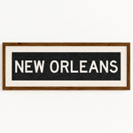 Framed New Orleans Louisiana Bus Scroll - Tejas Country Club
