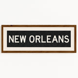 Framed New Orleans Louisiana Bus Scroll - Tejas Country Club