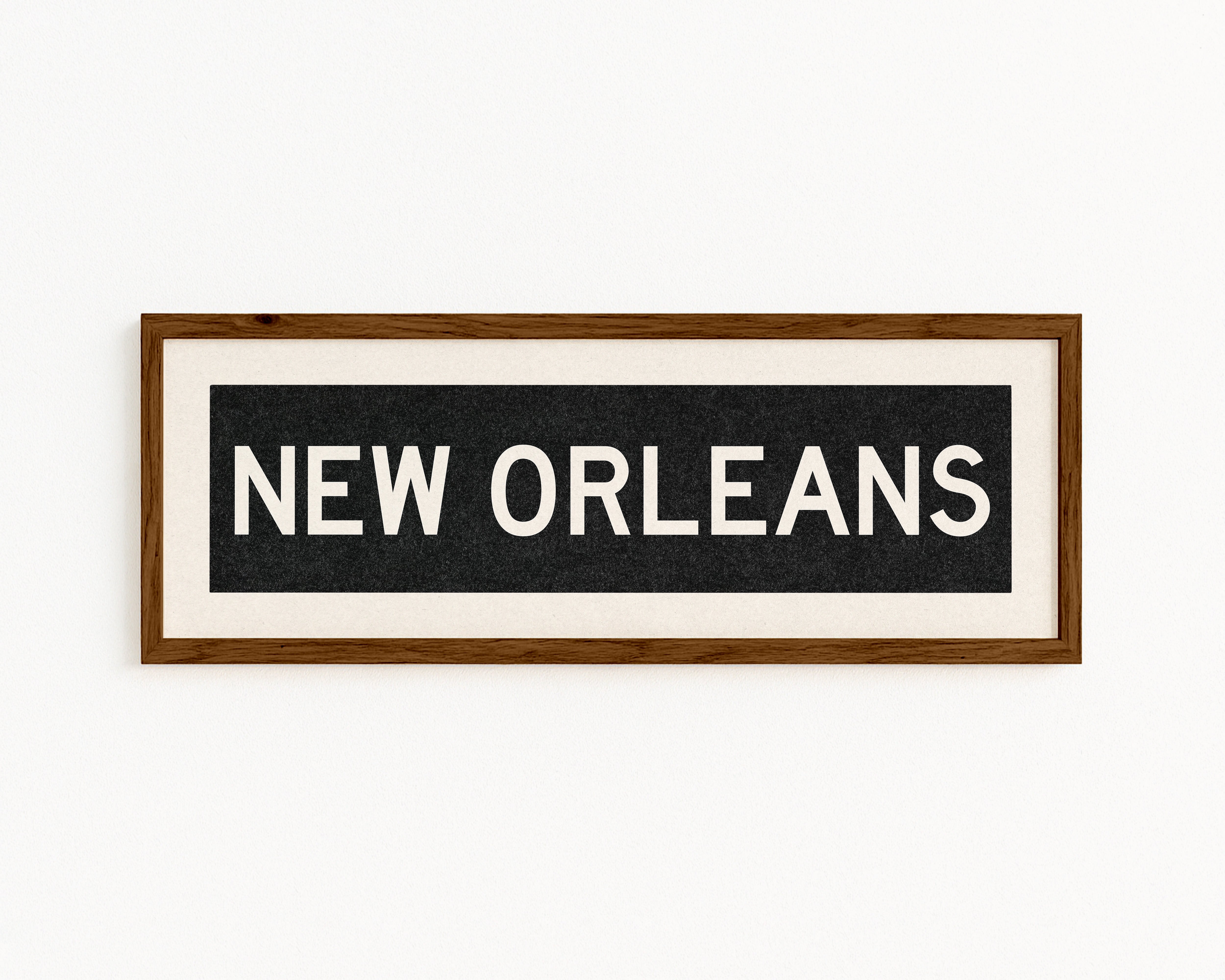 Framed New Orleans Louisiana Bus Scroll - Tejas Country Club