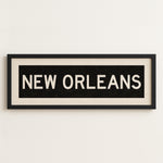 Framed New Orleans Louisiana Bus Scroll - Tejas Country Club