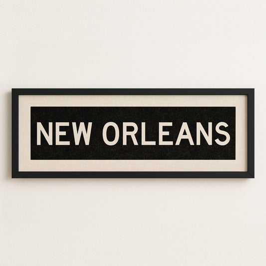 Framed New Orleans Louisiana Bus Scroll
