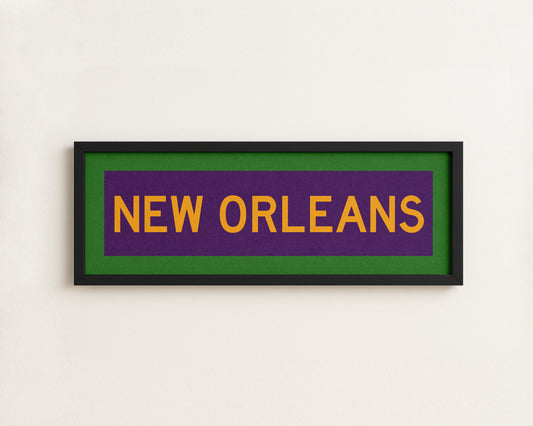 Framed New Orleans Mardi Gras Bus Scroll