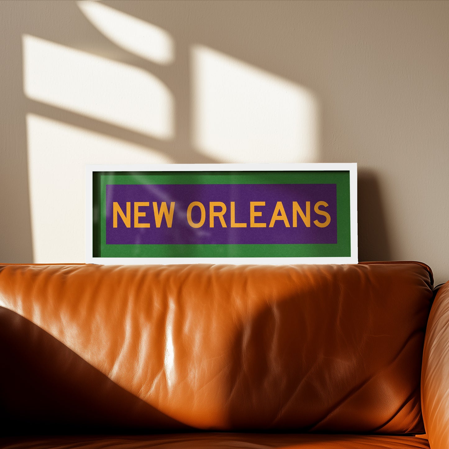 Framed New Orleans Mardi Gras Bus Scroll