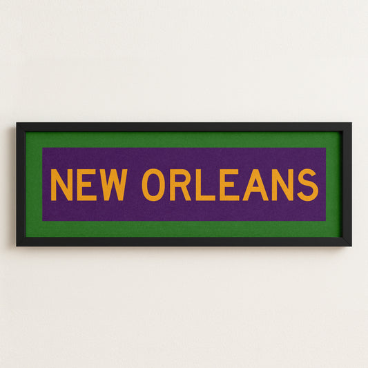 Framed New Orleans Mardi Gras Bus Scroll
