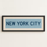 Framed New York City Columbia Blue and Navy Bus Scroll - Tejas Country Club