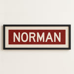 Framed Norman Crimson Bus Scroll - Tejas Country Club