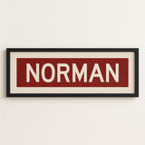 Framed Norman Crimson Bus Scroll - Tejas Country Club