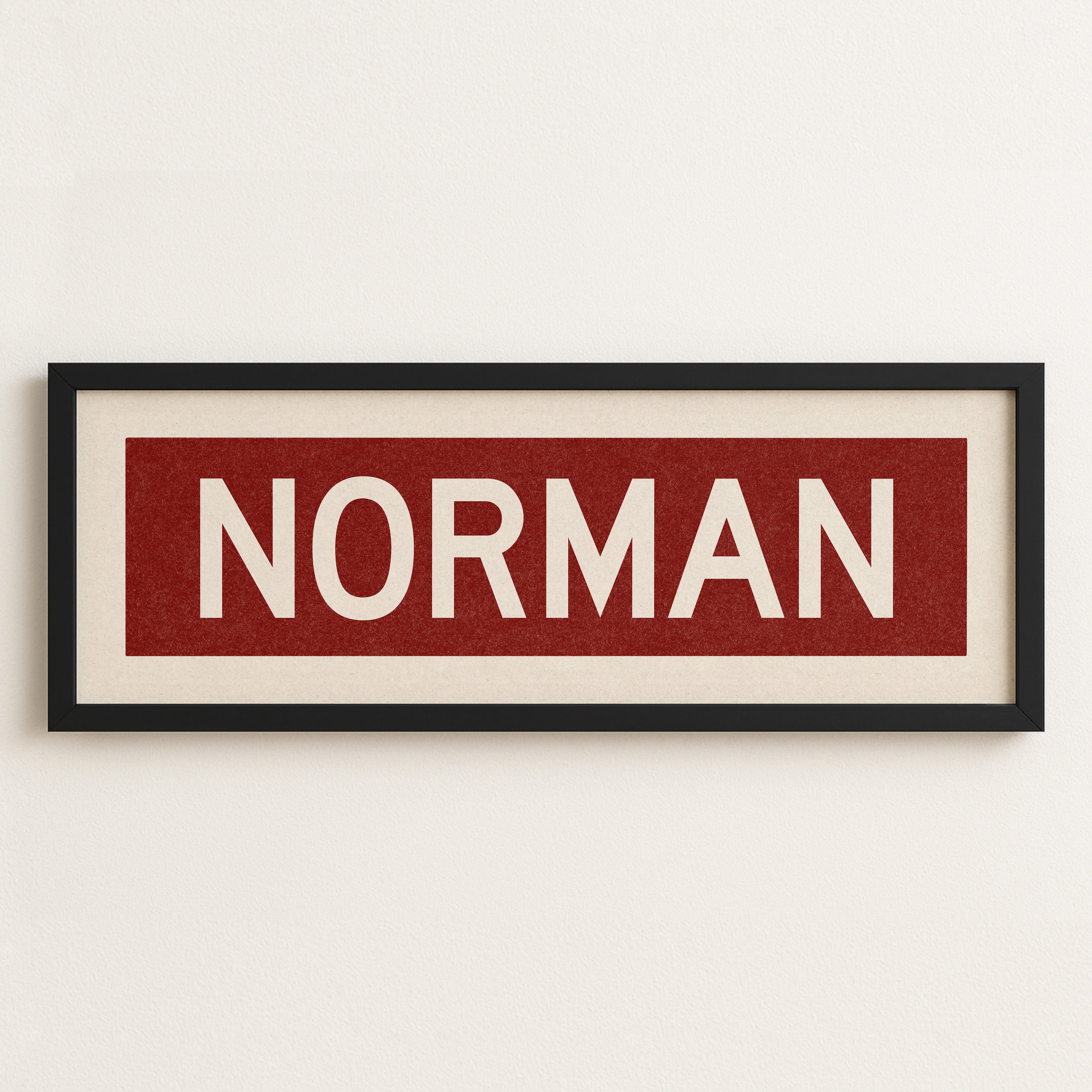 Framed Norman Crimson Bus Scroll - Tejas Country Club