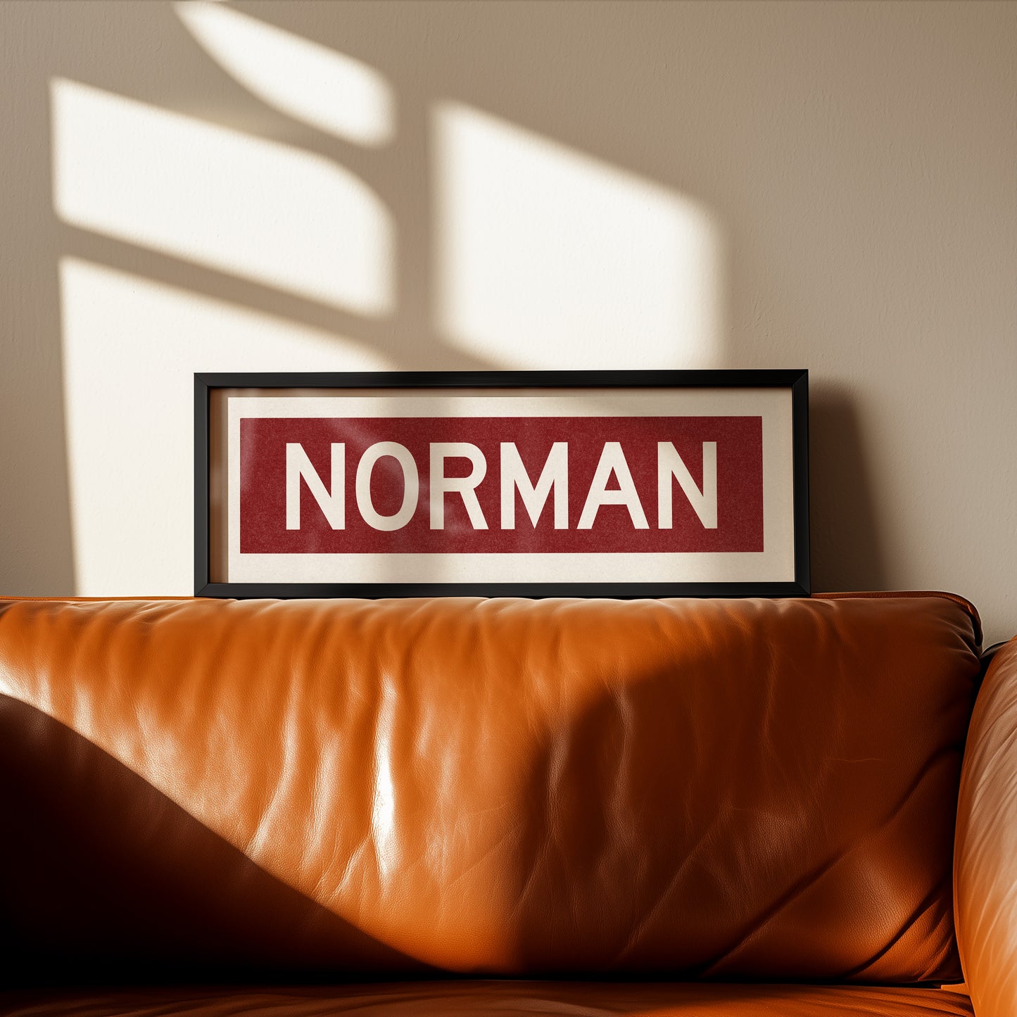 Framed Norman Crimson Bus Scroll