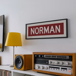 Framed Norman Crimson Bus Scroll - Tejas Country Club