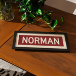 Framed Norman Crimson Bus Scroll - Tejas Country Club