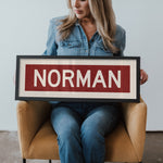 Framed Norman Crimson Bus Scroll - Tejas Country Club