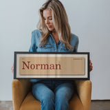 Gamedays in Norman, Oklahoma Vintage Flash Card Framed Print - Tejas Country Club