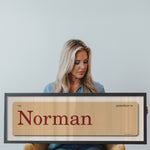 Gamedays in Norman, Oklahoma Vintage Flash Card Framed Print - Tejas Country Club