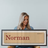 Gamedays in Norman, Oklahoma Vintage Flash Card Framed Print - Tejas Country Club