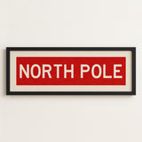 Framed North Pole Red Christmas Art Print