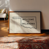Welcome to Oklahoma Vintage Cream Road Sign Art Print