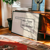 Welcome to Oklahoma Vintage Cream Road Sign Art Print