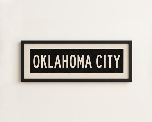 Framed Oklahoma City Oklahoma Bus Scroll
