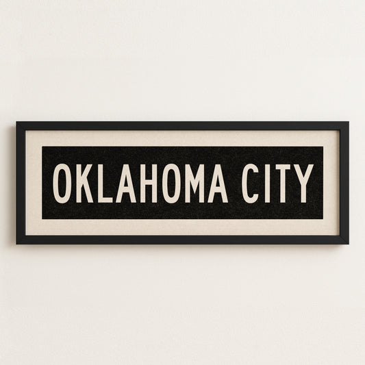 Framed Oklahoma City Oklahoma Bus Scroll