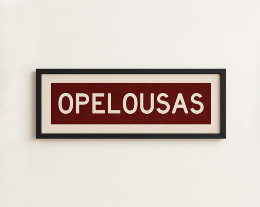 Framed Opelousas Louisiana Bus Scroll - Tejas Country Club