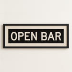 Framed Open Bar Bus Scroll Sign - Tejas Country Club