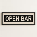 Framed Open Bar Bus Scroll Sign - Tejas Country Club