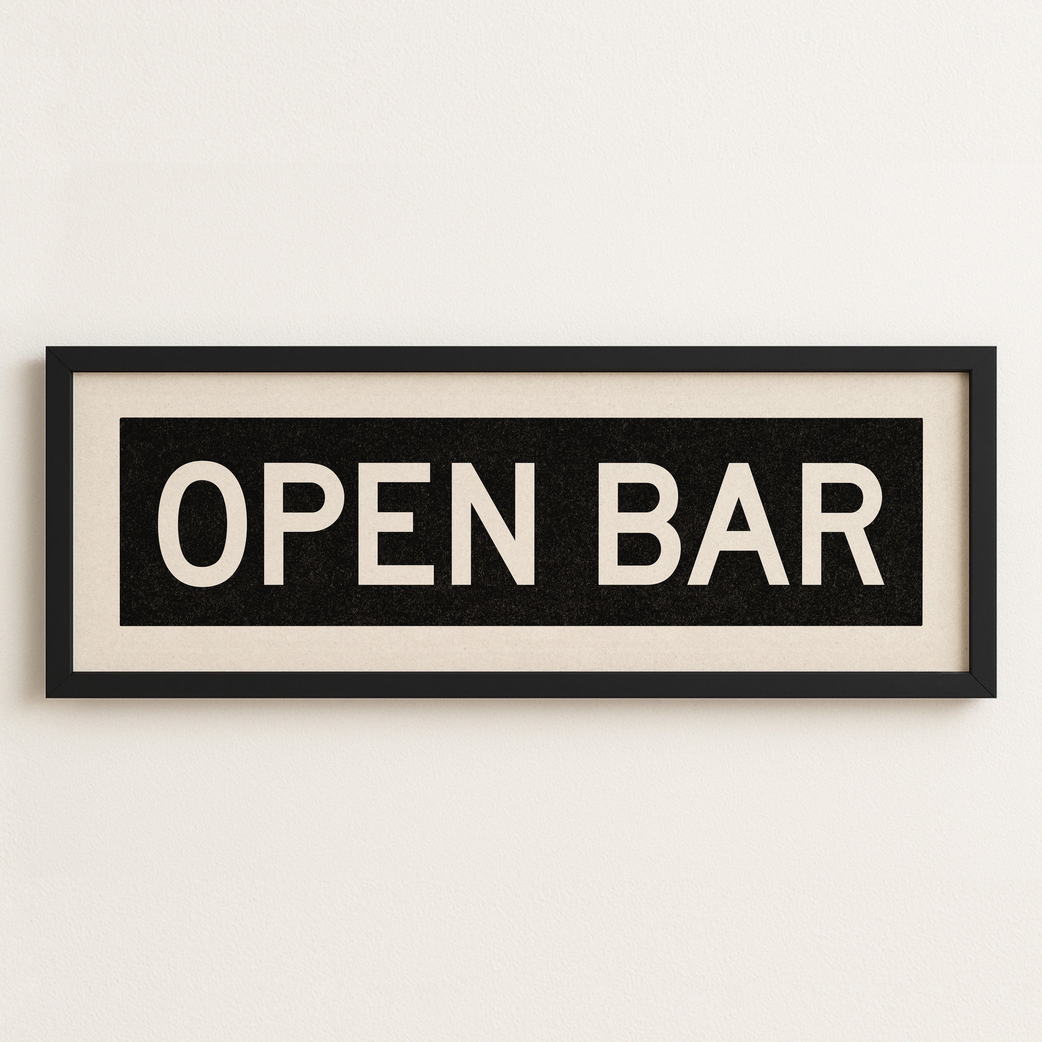 Framed Open Bar Bus Scroll Sign - Tejas Country Club