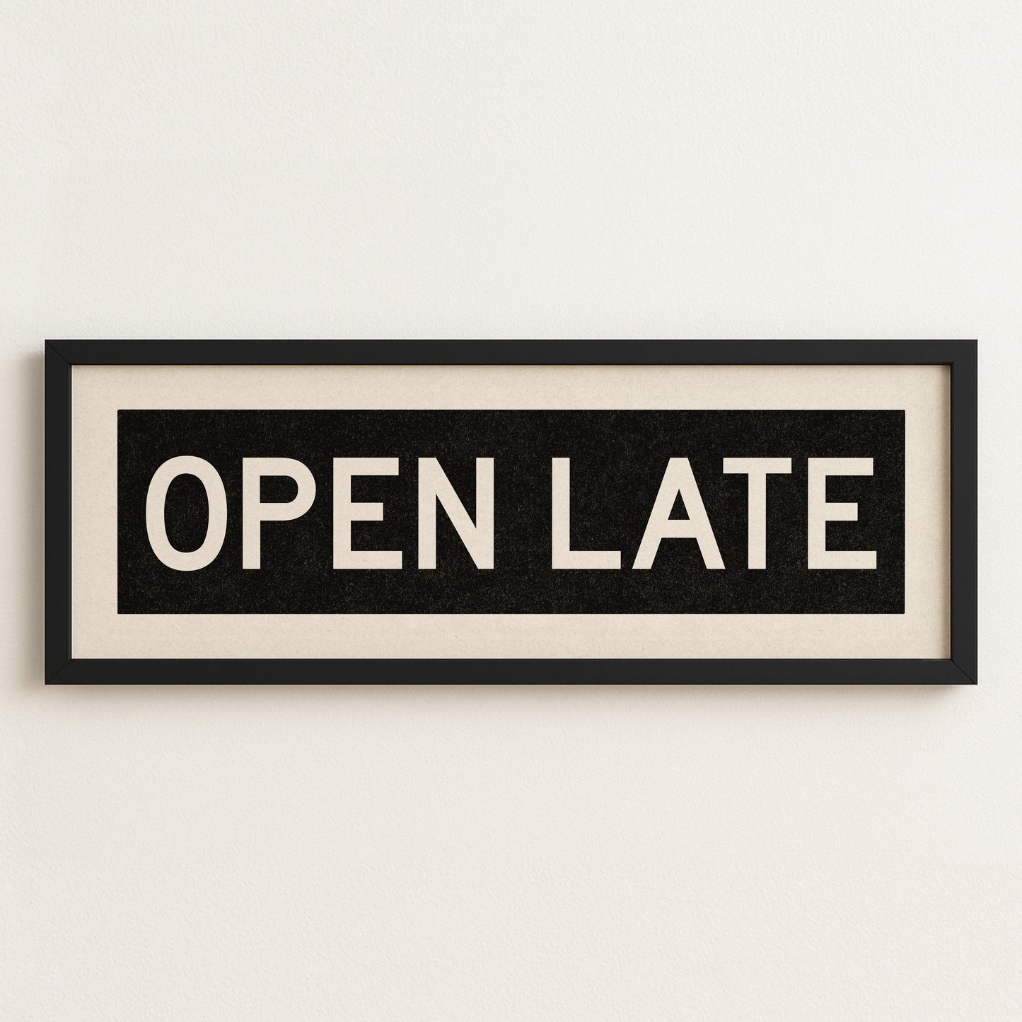 Framed Open Late Bus Scroll Sign