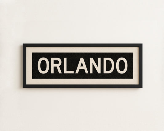Framed Orlando Florida Bus Scroll