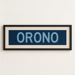 Framed Orono Maine Blue Bus Scroll - Tejas Country Club